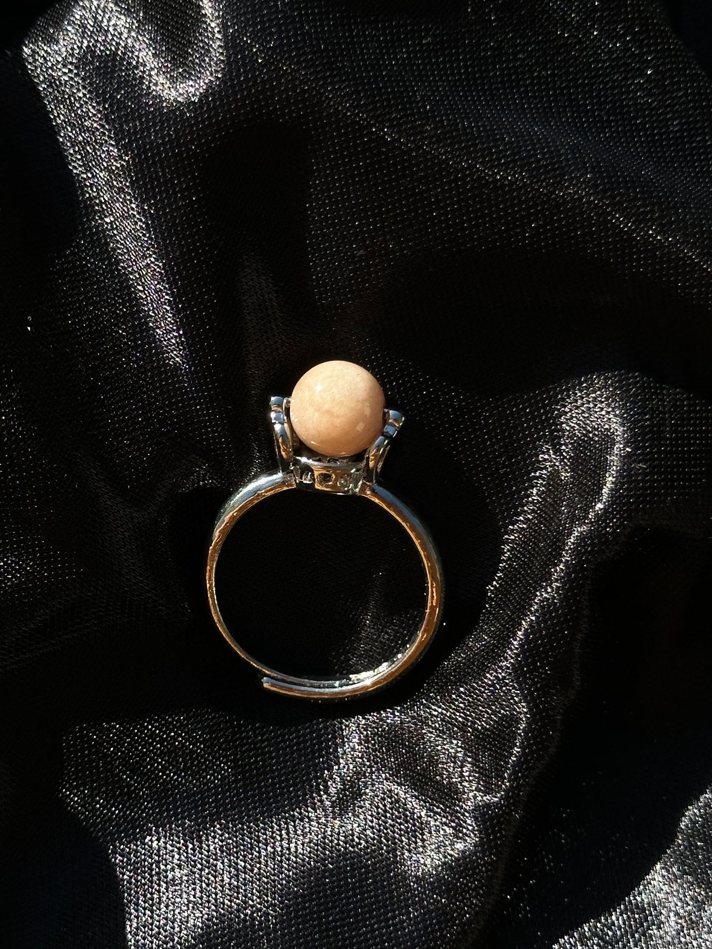 Crystal Spinning Sphere Ring