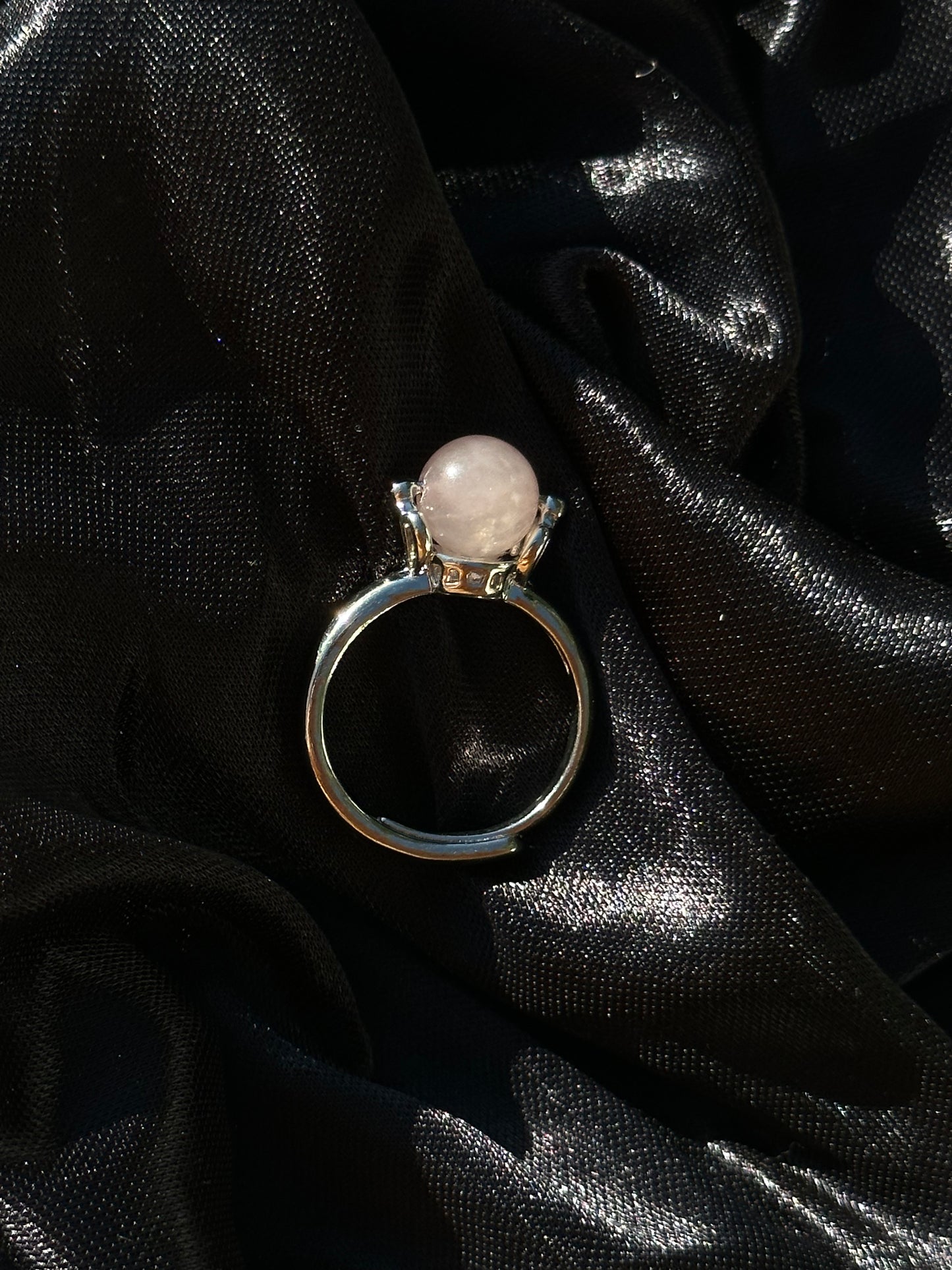 Crystal Spinning Sphere Ring