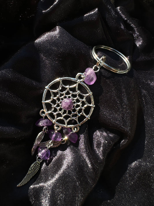 Amethyst Dreamcatcher keychain