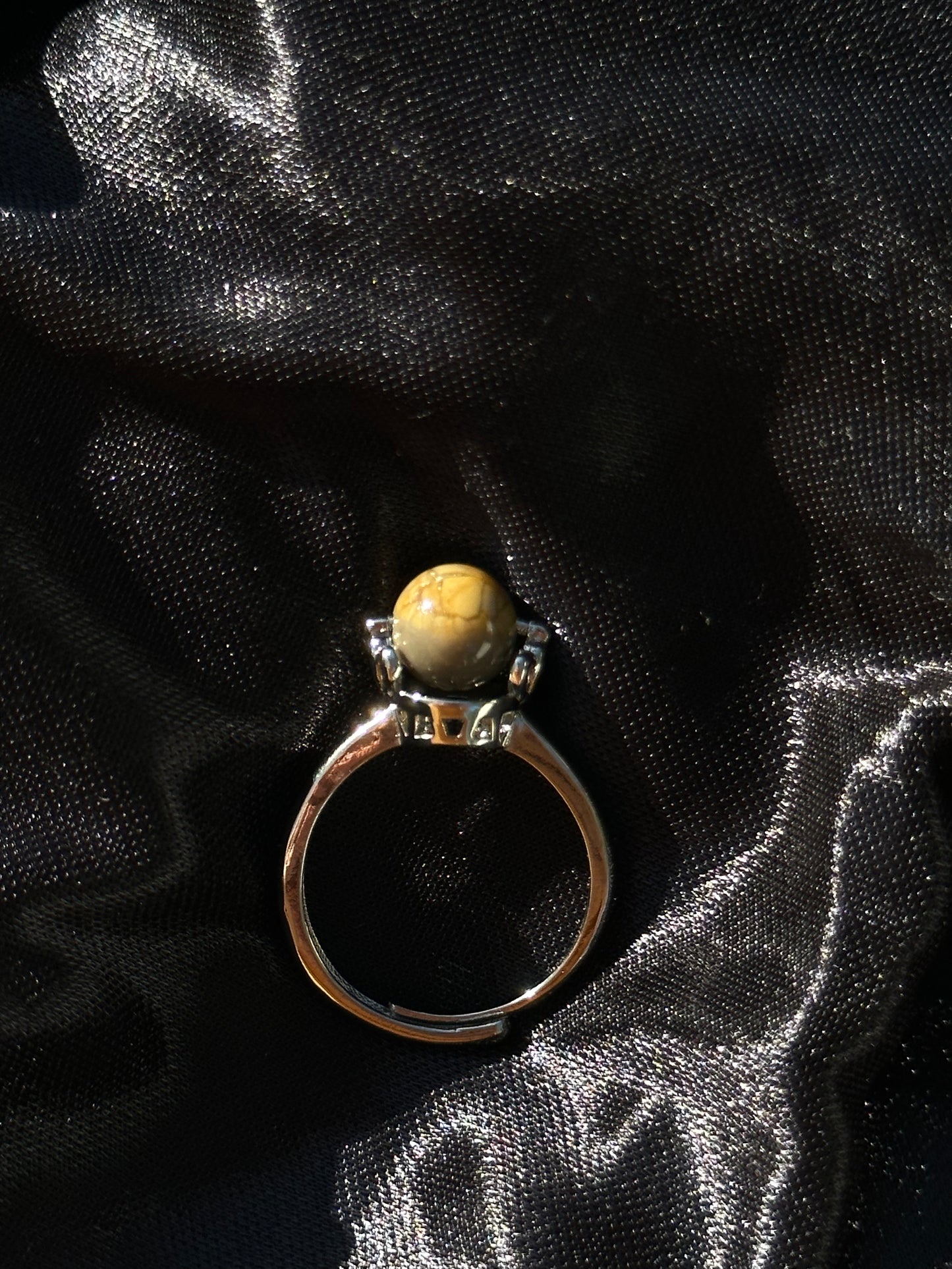 Crystal Spinning Sphere Ring